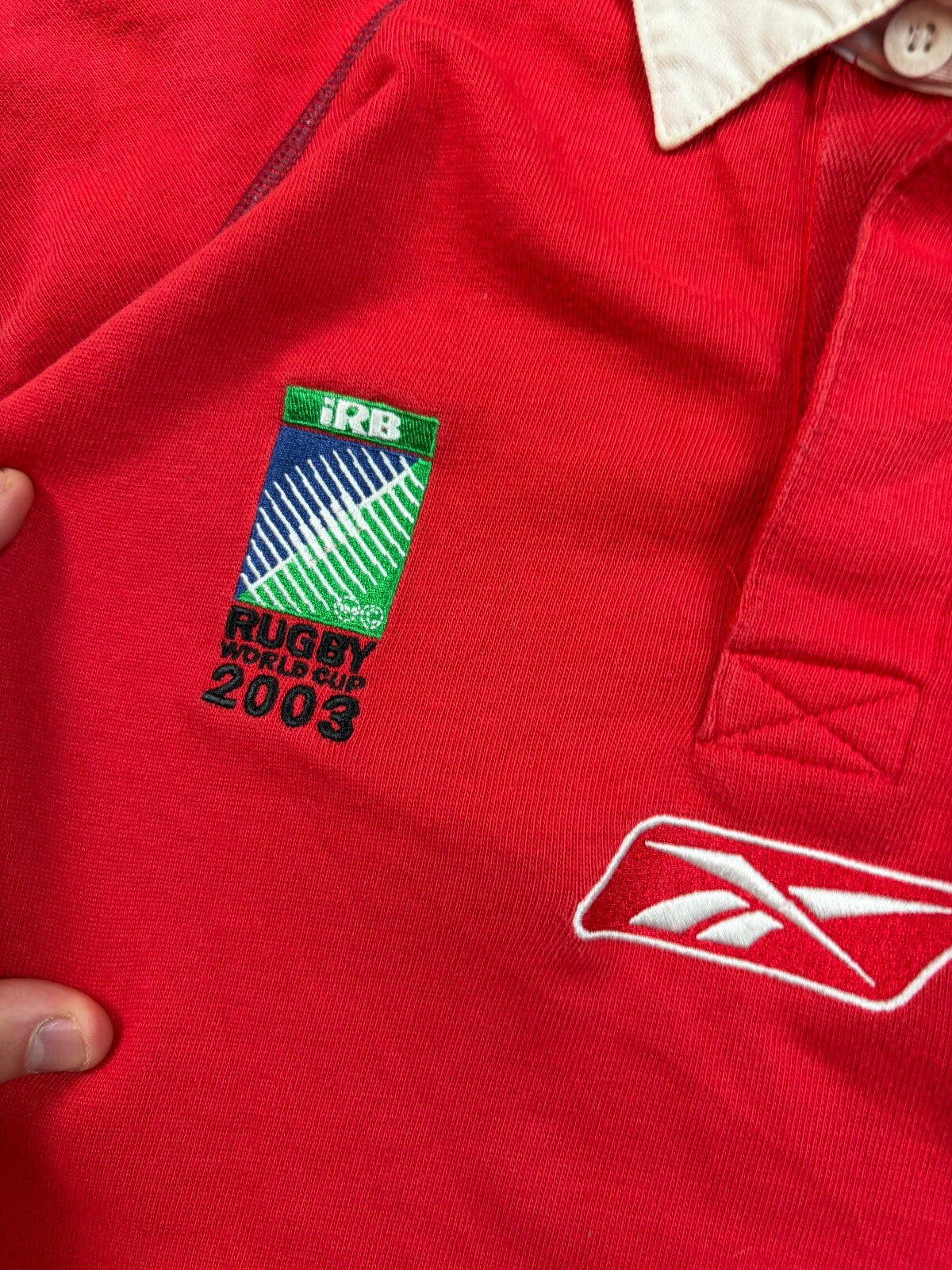 Vintage Wales 2003 world cup Reebok rugby shirt (S)