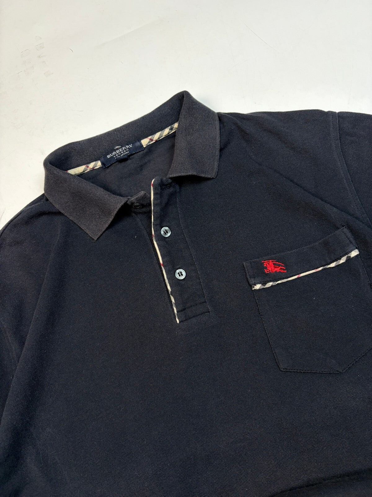 Vintage Y2K Burberry short sleeve polo shirt (L)