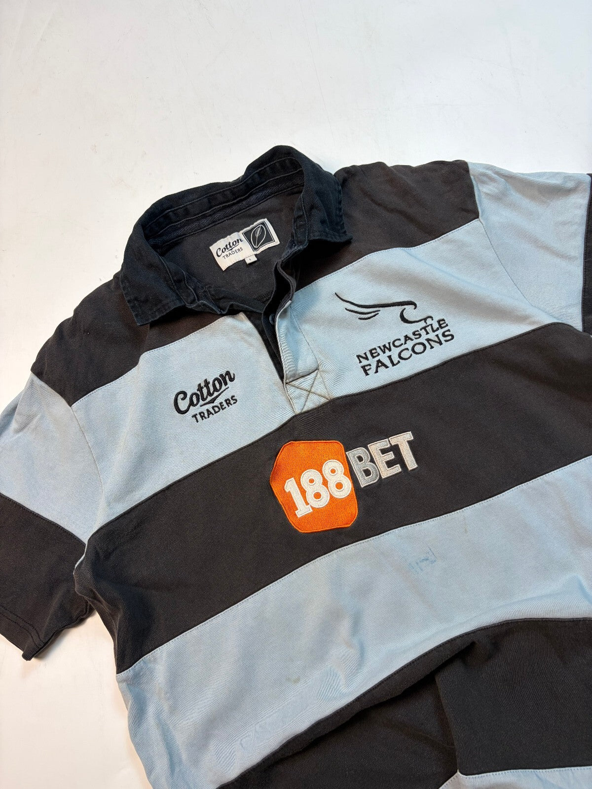 Vintage Newcastle Falcons 2010/11 Cotton Traders rugby shirt (L)
