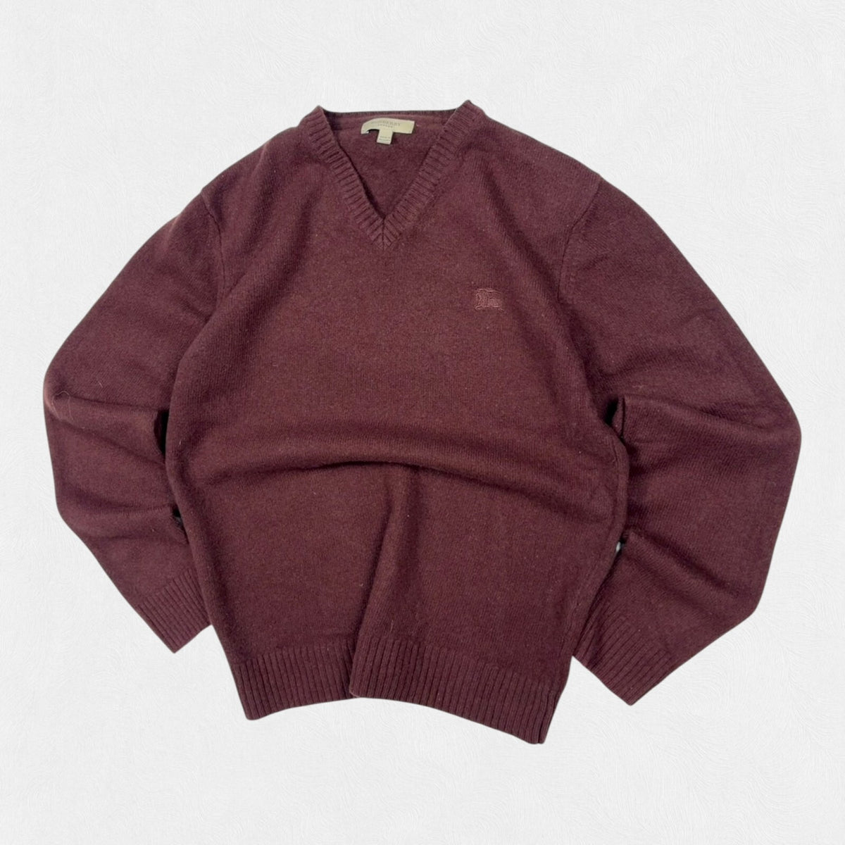 Burberry v neck wool knit sweater (S)