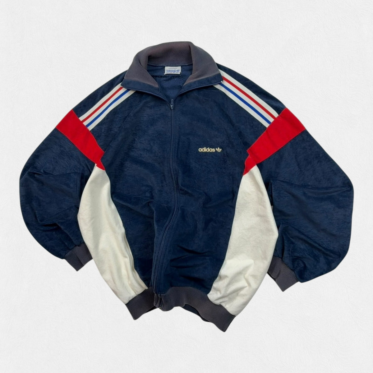 Vintage 80s adidas originals ventex velour track top (L)