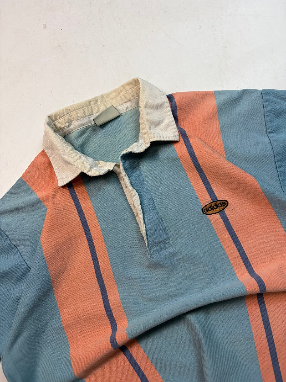 Vintage 90s adidas short sleeve rugby polo shirt (M)