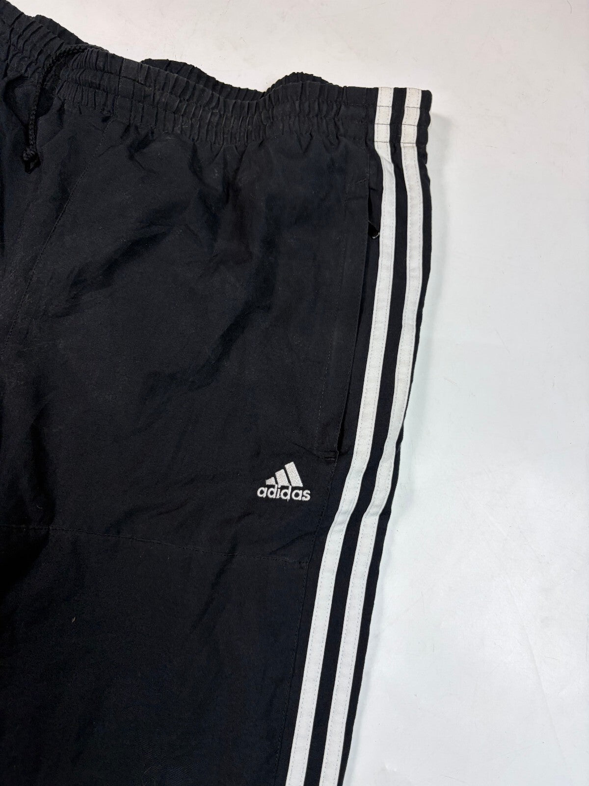 Vintage Y2K Adidas side stripe baggy track pants (L)