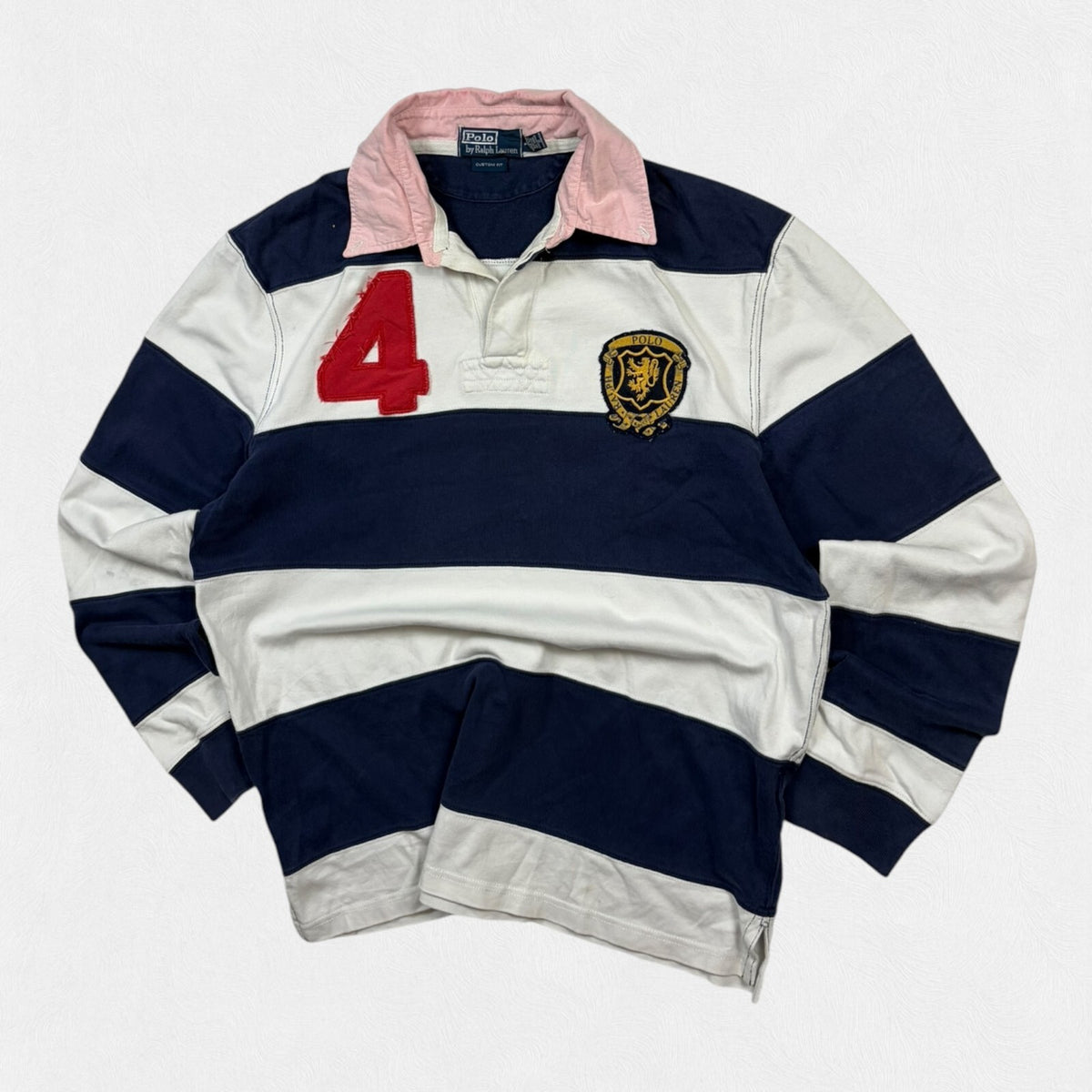 Vintage Ralph Lauren striped rugby polo shirt (L)