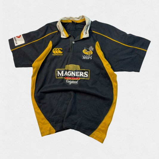 Vintage London Wasps 2007/08 Canterbury home rugby shirt (M)