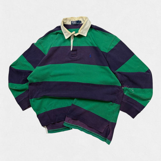 Vintage 90s Ralph Lauren striped rugby polo shirt (L)