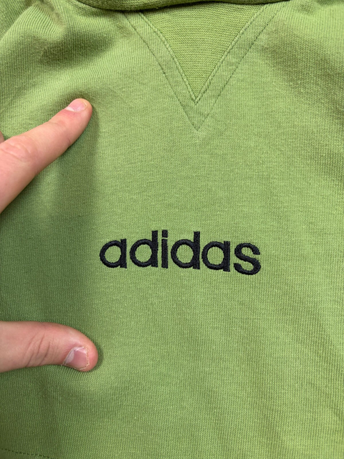 Vintage 90s adidas originals striped hoodie (XL)