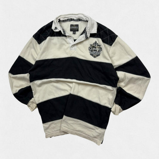 Vintage Guinness striped rugby polo shirt (S)