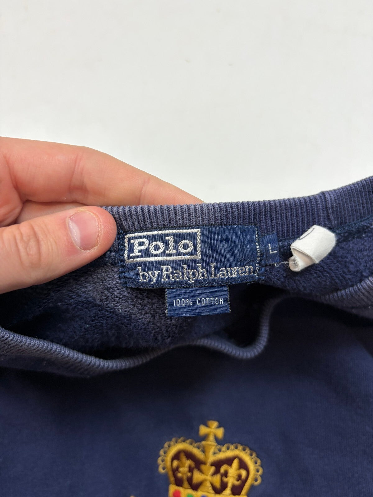 Vintage 90s Polo Ralph Lauren centre logo sweatshirt (L)