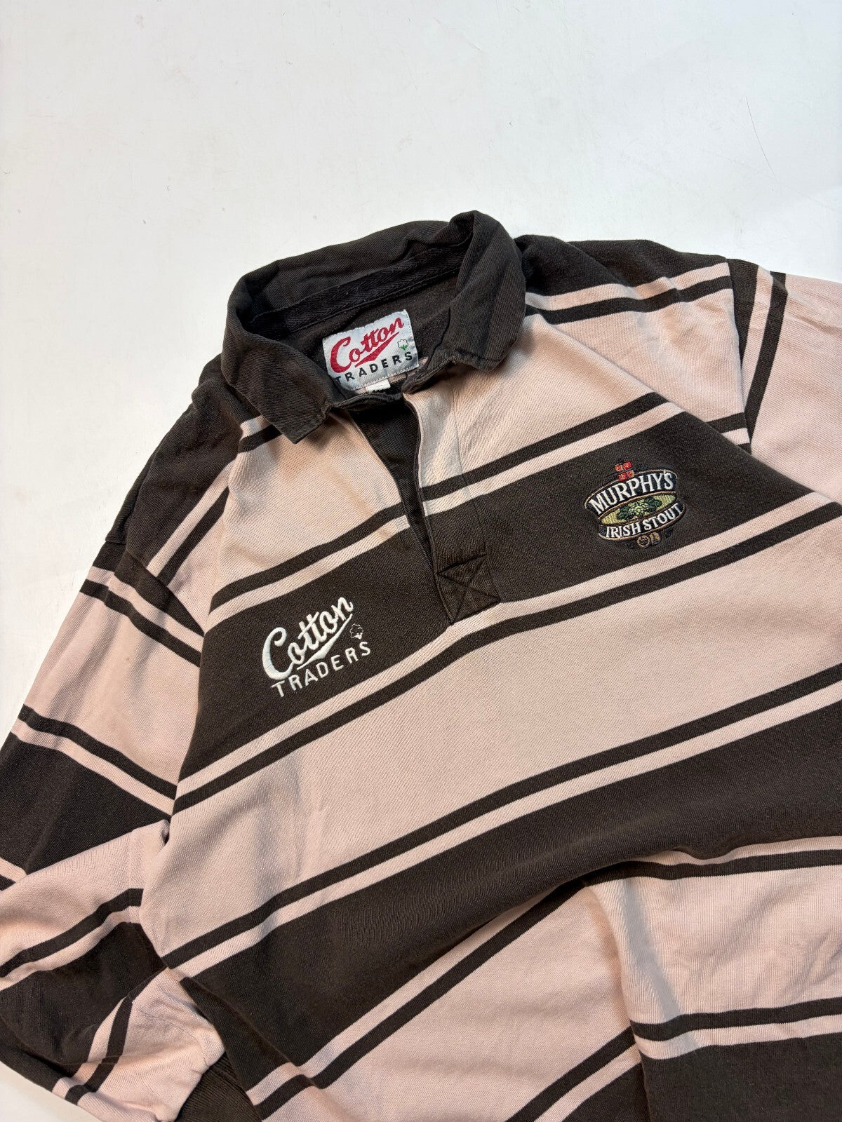Vintage 90s Murphy's Irish stout Cotton Traders rugby polo shirt (L)