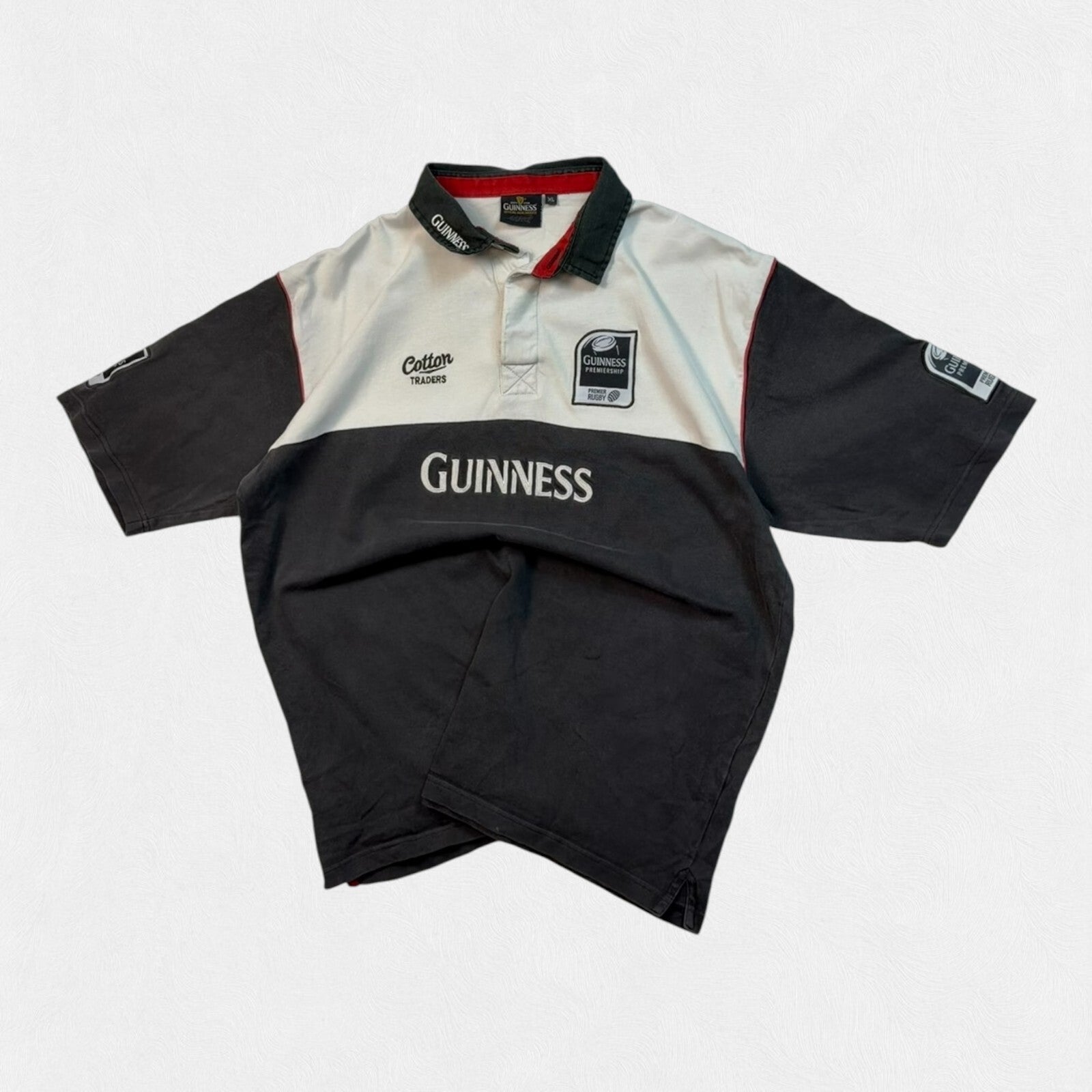 Vintage Guinness premiership Cotton Traders rugby polo shirt (XL)