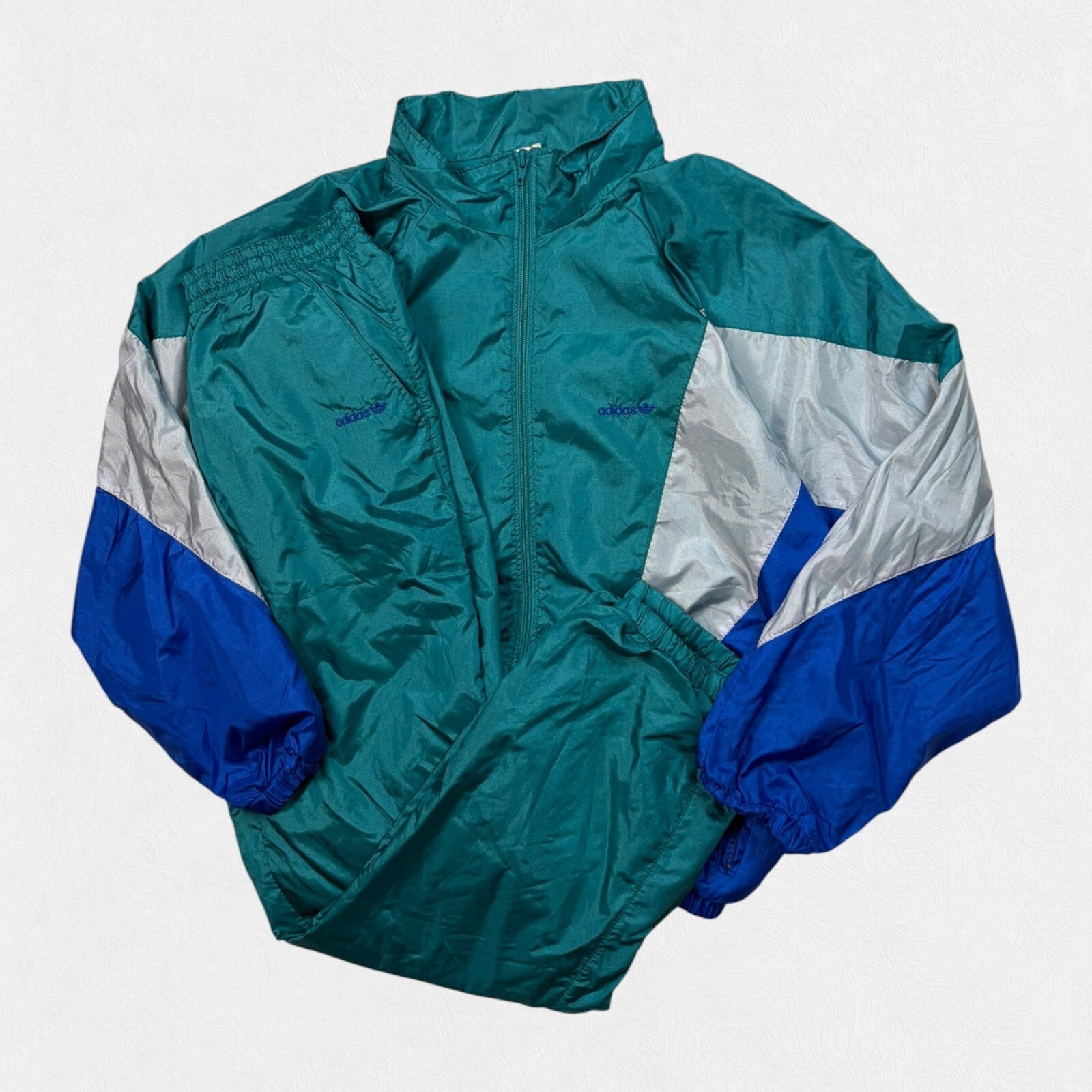 Vintage 90s Adidas originals colour block shell tracksuit (M)