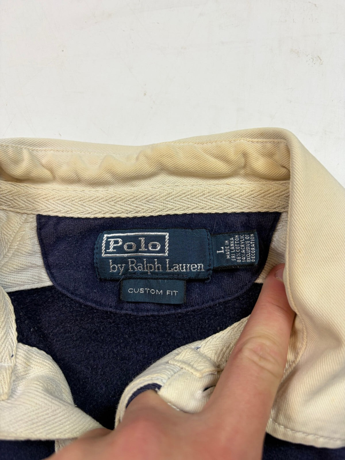 Vintage Ralph Lauren striped rugby polo shirt (L)