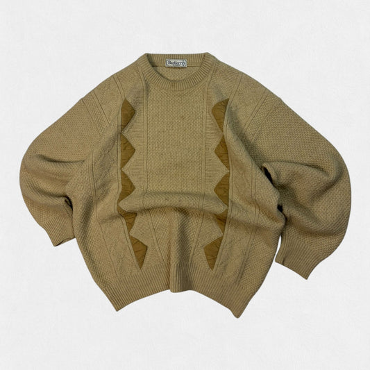 Vintage 90s Burberry geometric knit sweater (M)