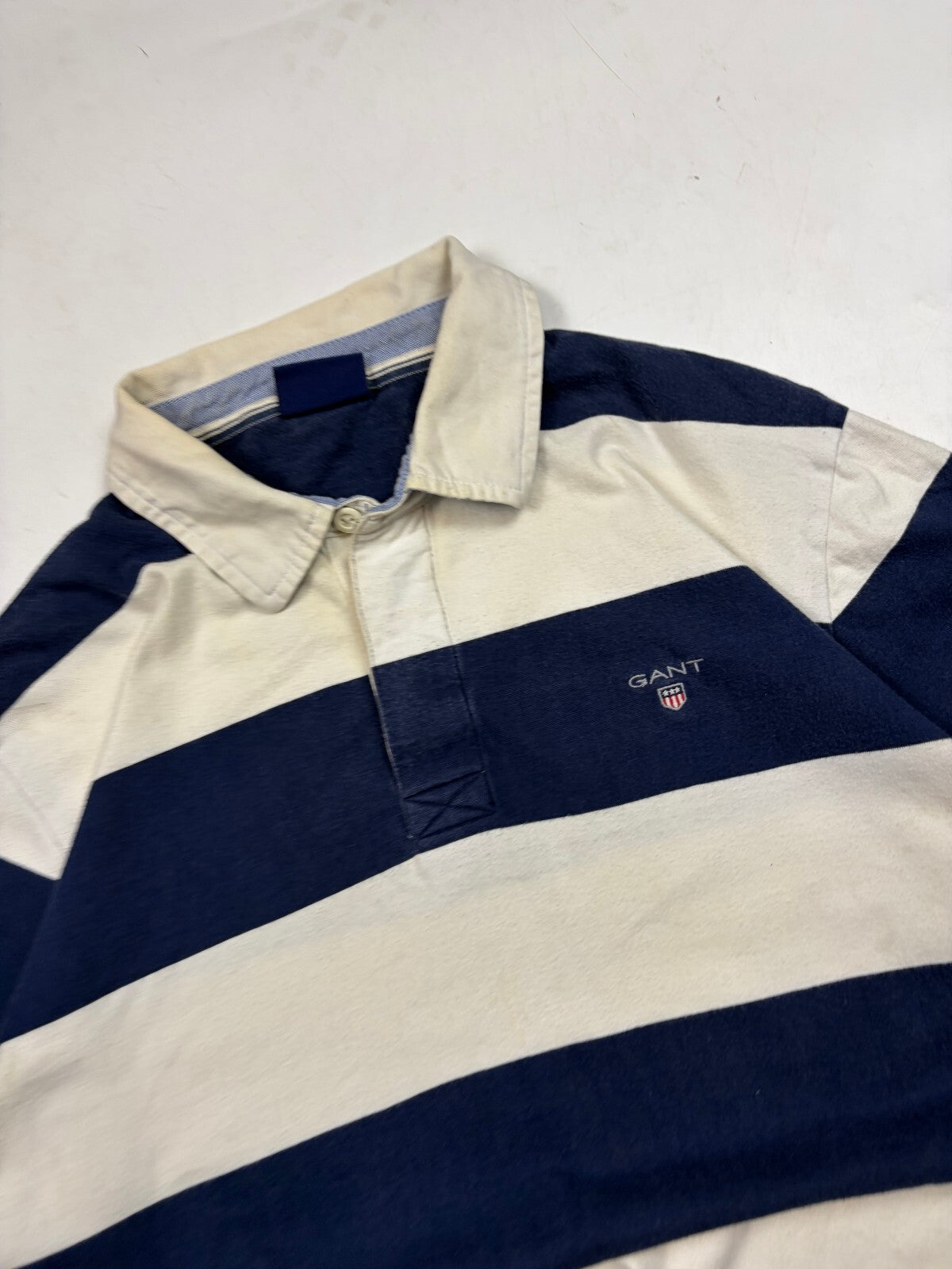 Gant striped rugby polo shirt (L)