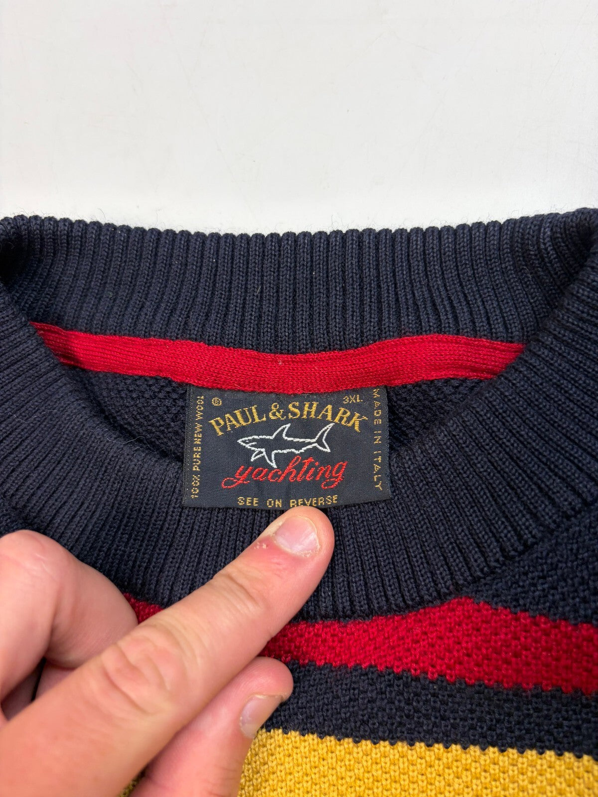 Vintage 90s Paul & Shark striped knit sweater (3XL)