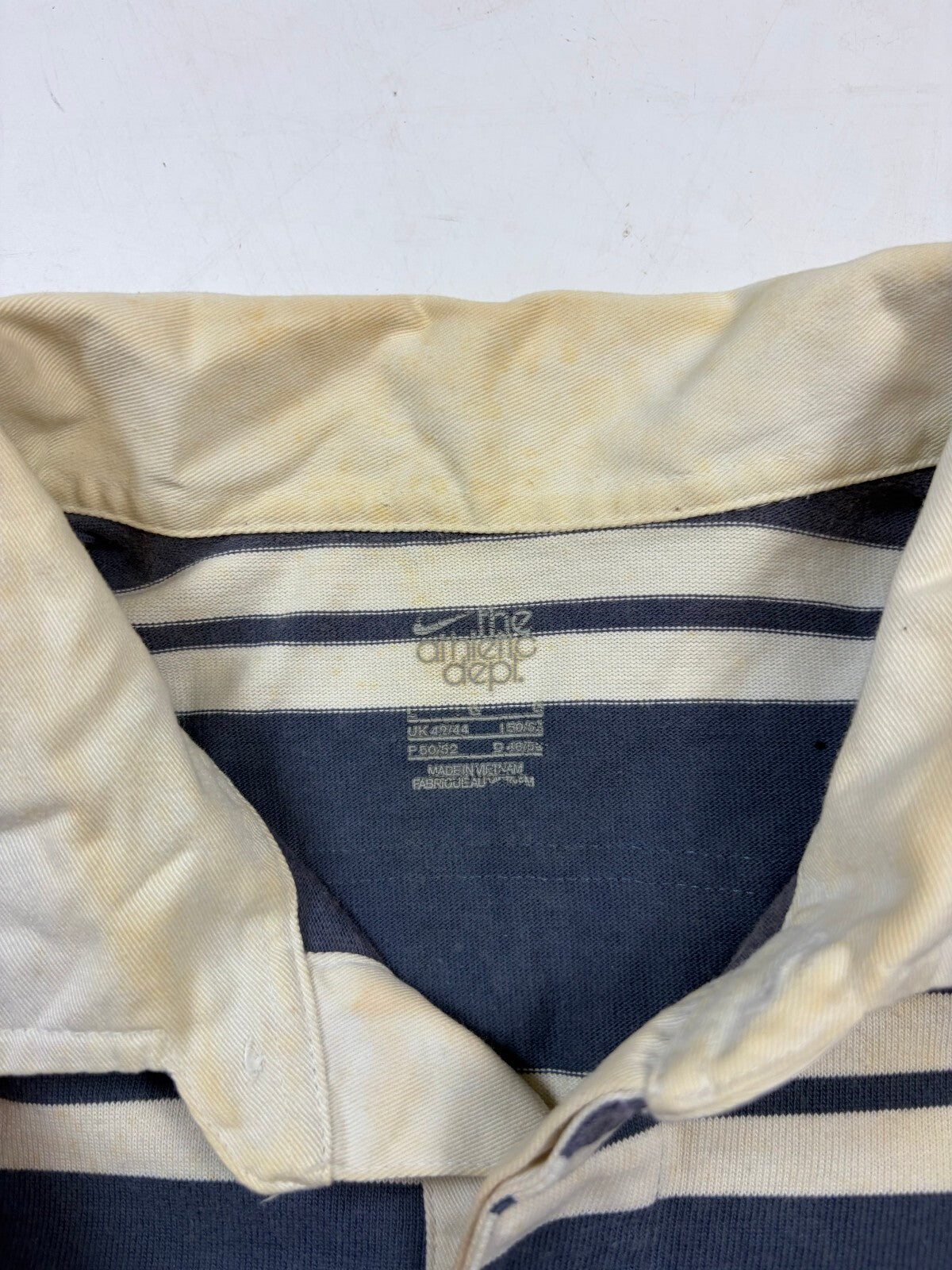 Vintage Y2K Nike striped short sleeve rugby polo shirt (L)