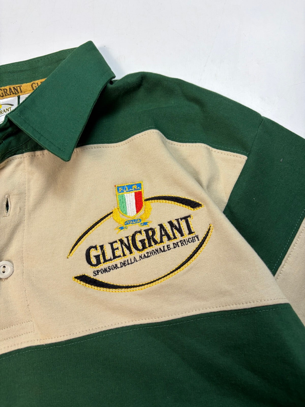 Vintage Italy striped rugby polo shirt (L)