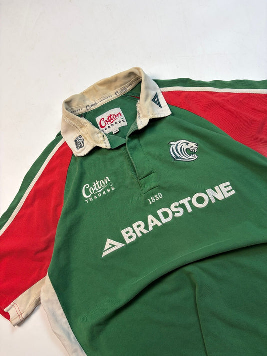 Vintage Leicester Tigers 2003/04 Cotton Traders home rugby union shirt (XL)