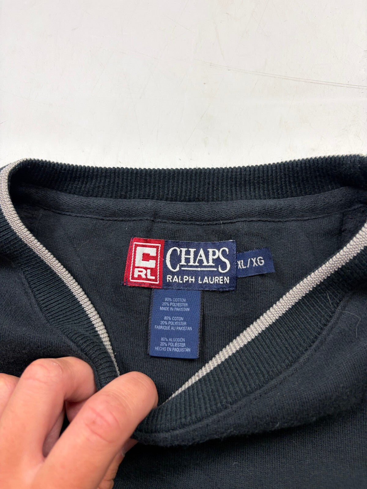 Vintage Y2K Chaps Ralph Lauren spell out sweatshirt (XL)