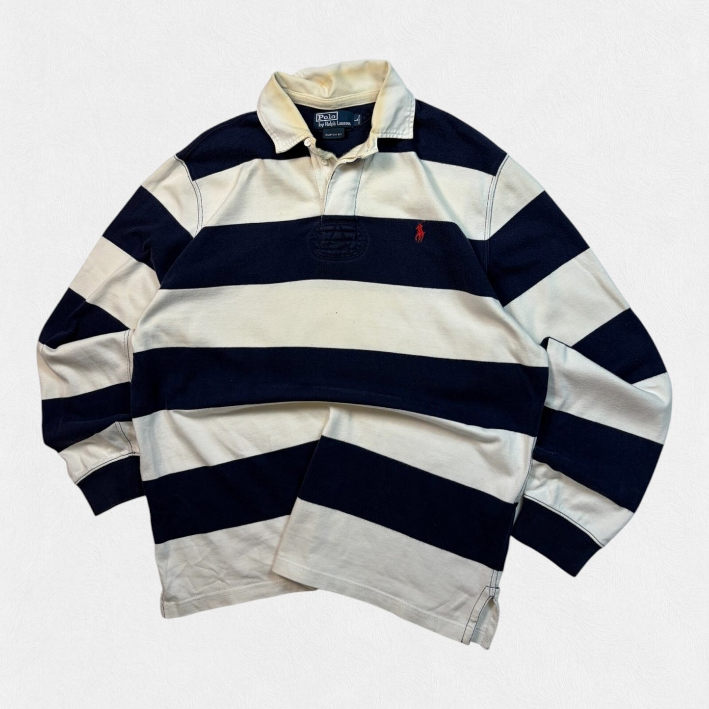 Vintage Ralph Lauren striped rugby polo shirt (L)