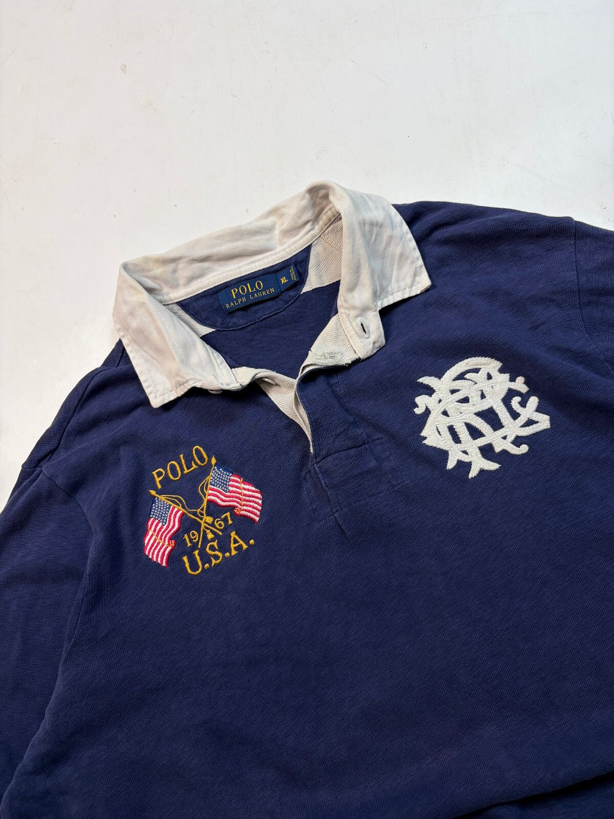 Ralph Lauren USA crest logo rugby polo shirt (XL)