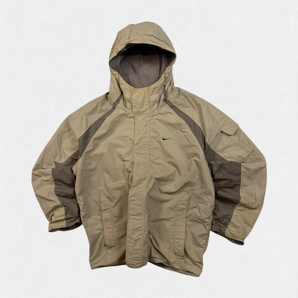 Vintage Y2K Nike reversible fleece hooded jacket (L)