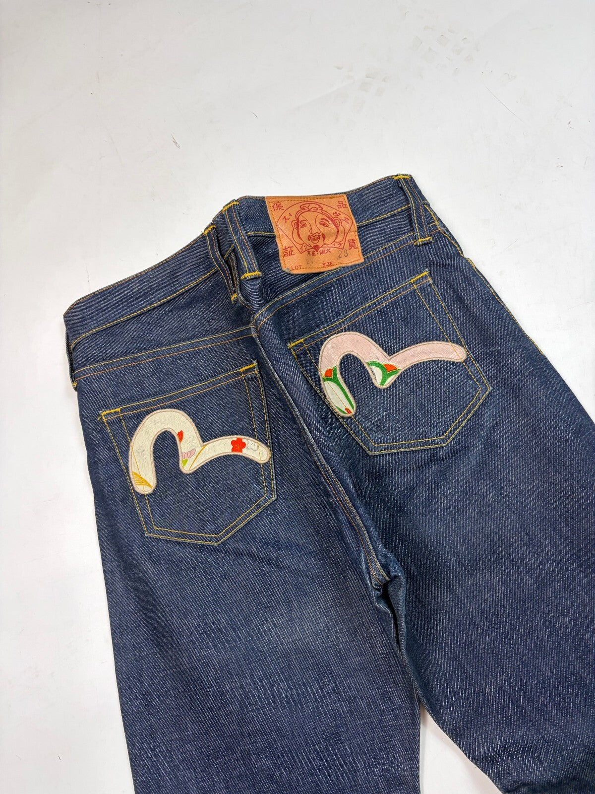 Evisu baggy hip hop raw denim jeans (W28)