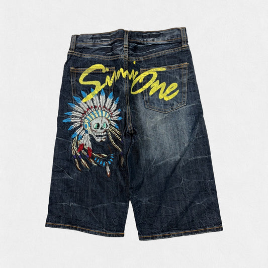 Vintage Y2K hip hop denim shorts jorts (W28)
