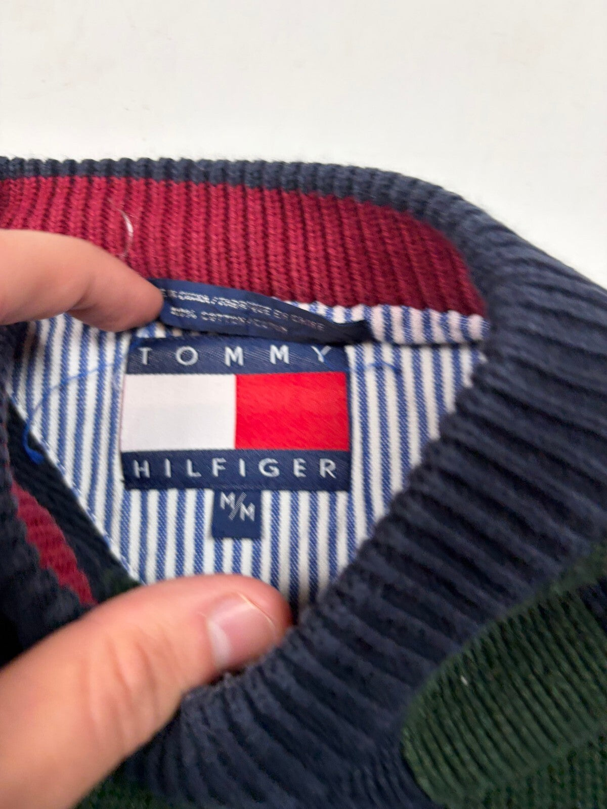 Vintage 90s Tommy Hilfiger striped knit sweater (M)
