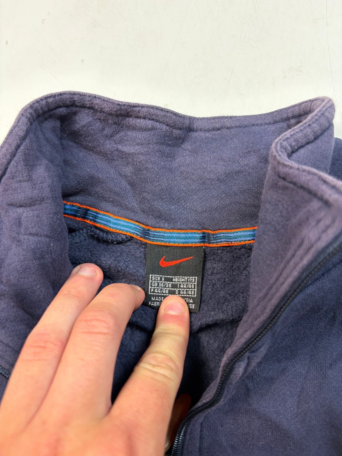 Vintage 90s Nike centre logo quarter zip sweatshirt (S)