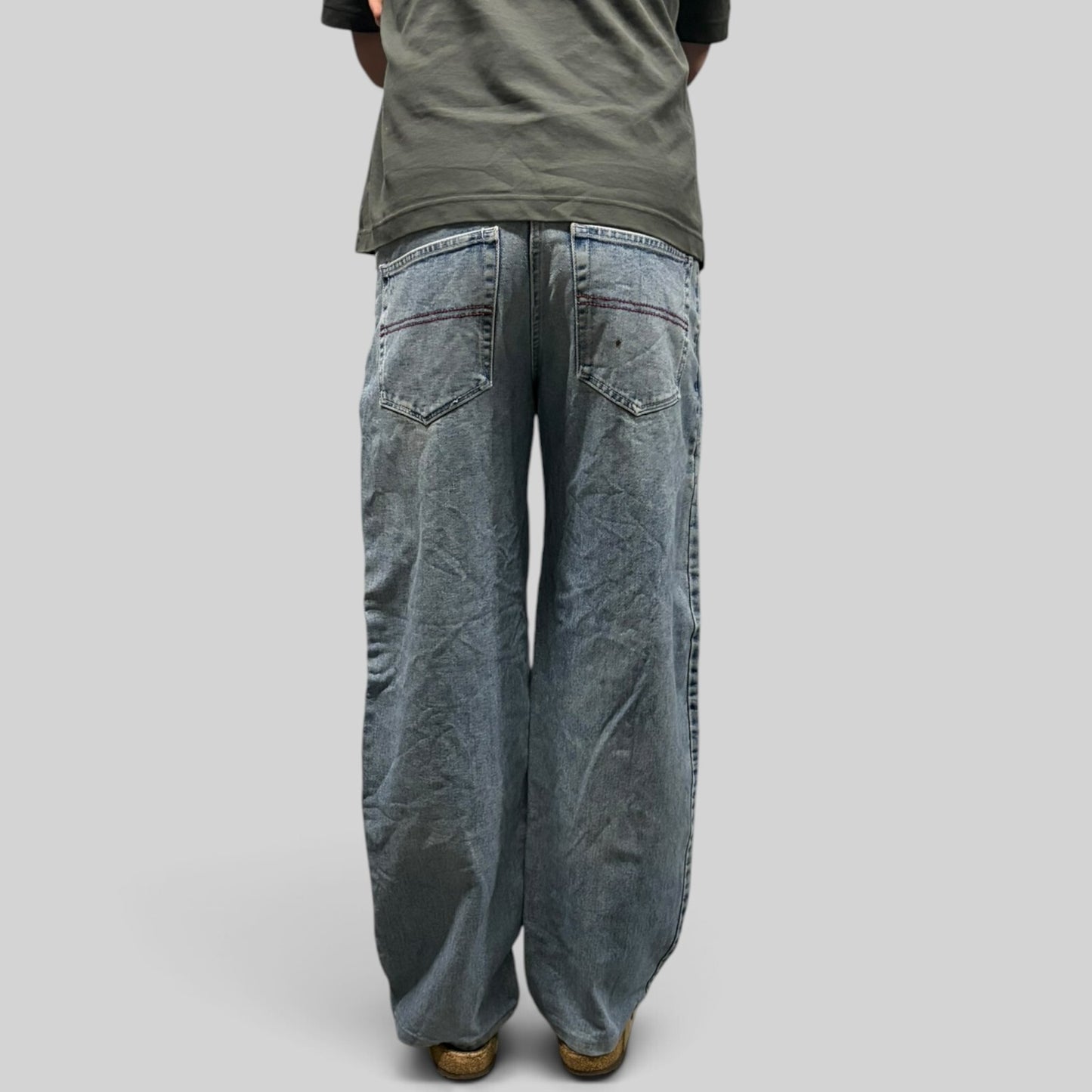 Stussy Big Ol red baggy denim jeans (W28)