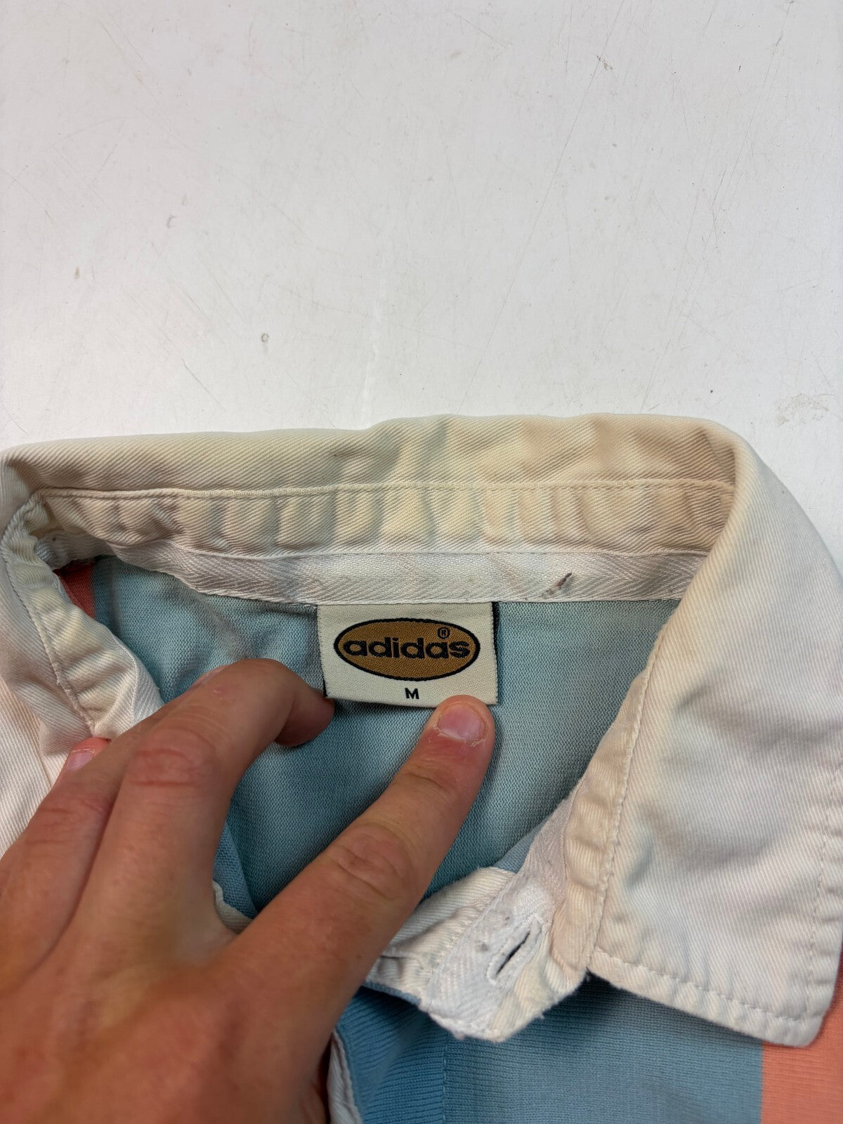 Vintage 90s adidas short sleeve rugby polo shirt (M)