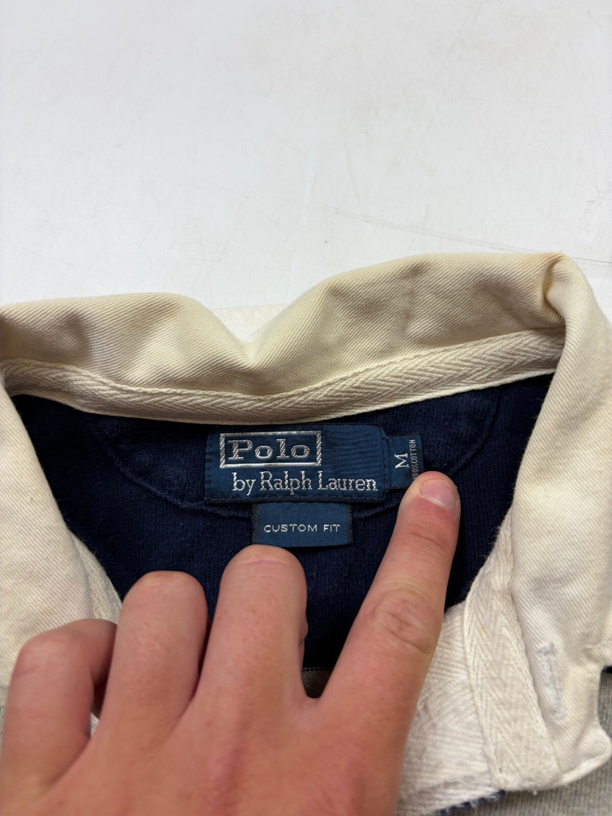 Vintage Ralph Lauren striped rugby polo shirt (M)