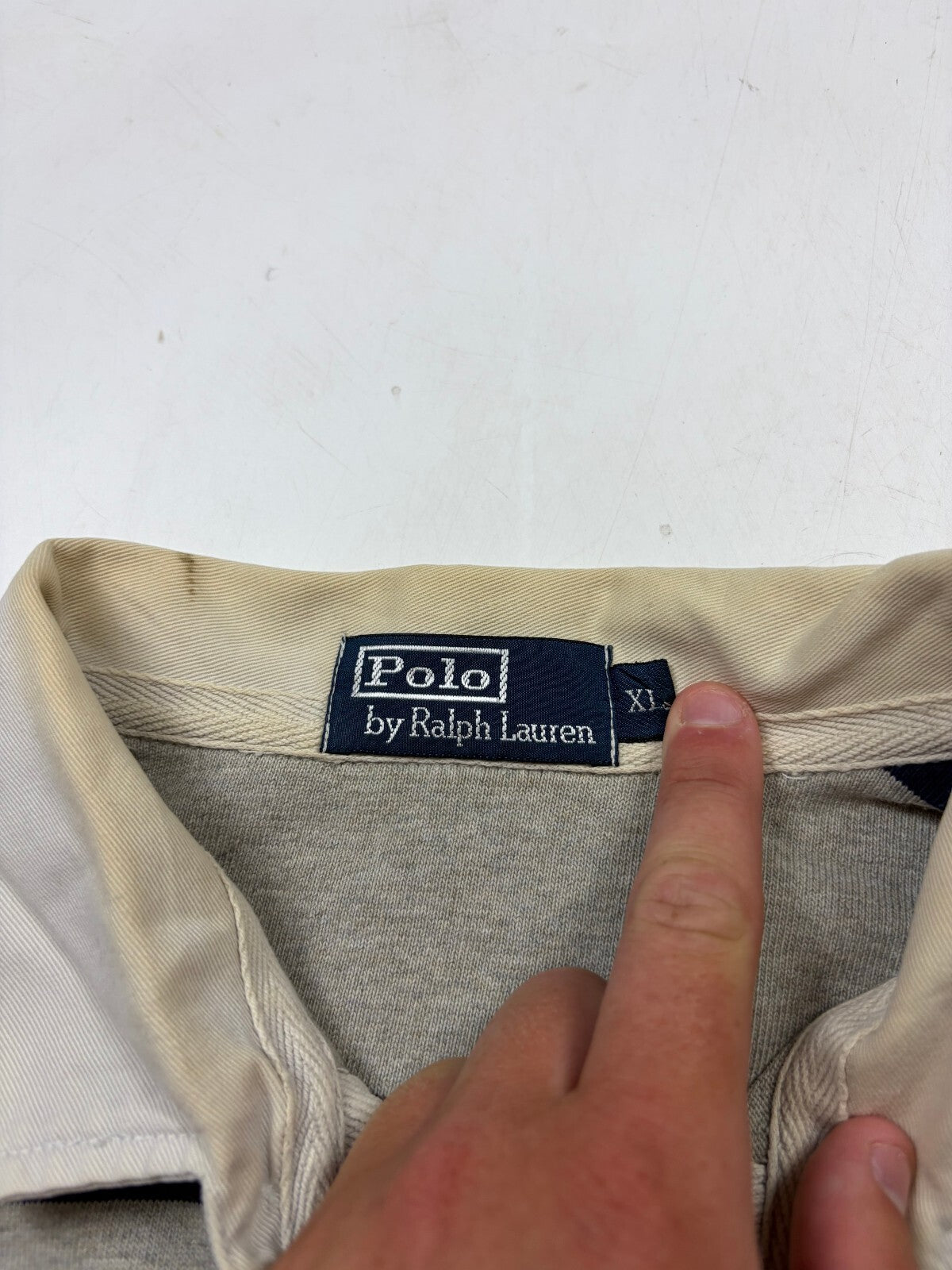 Vintage Ralph Lauren striped rugby polo shirt (XL)
