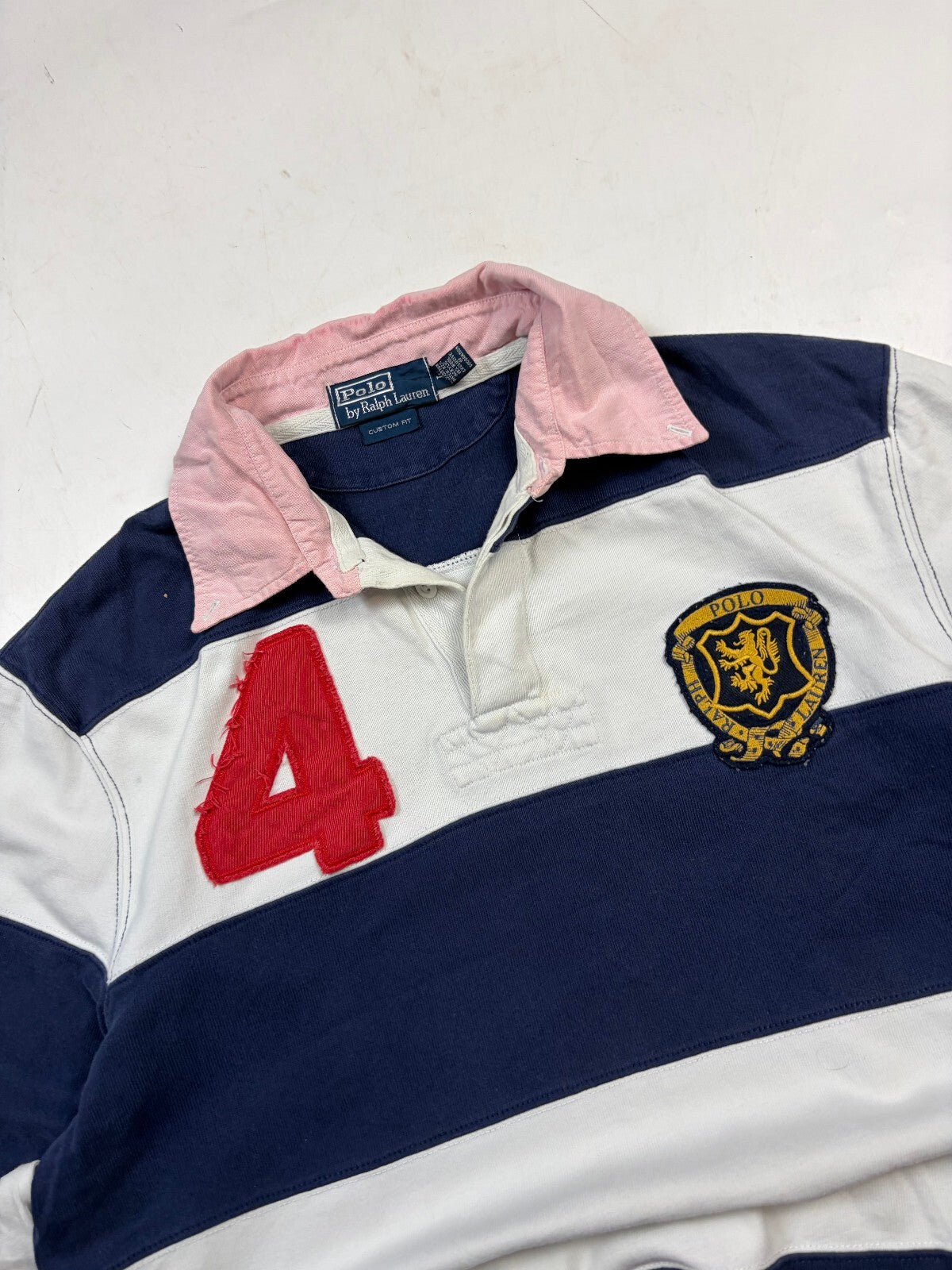 Vintage Ralph Lauren striped rugby polo shirt (L)