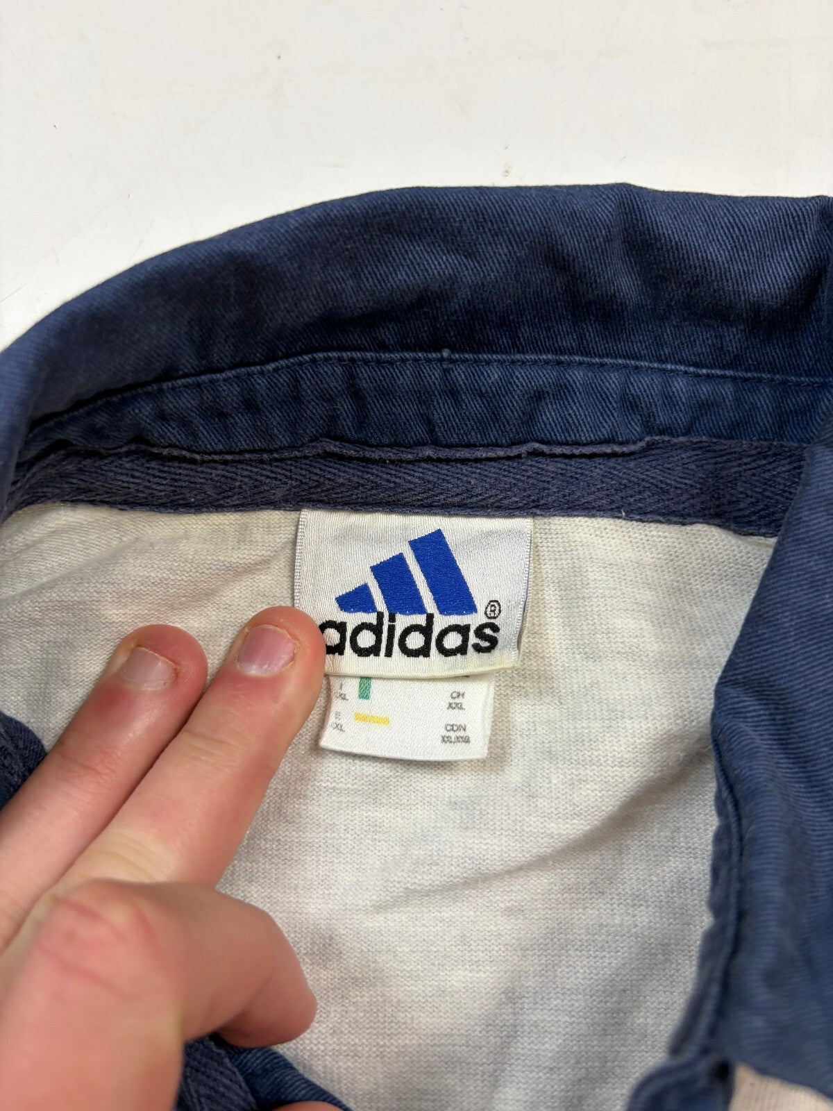 Vintage 90s adidas colour block rugby polo shirt (XXL)