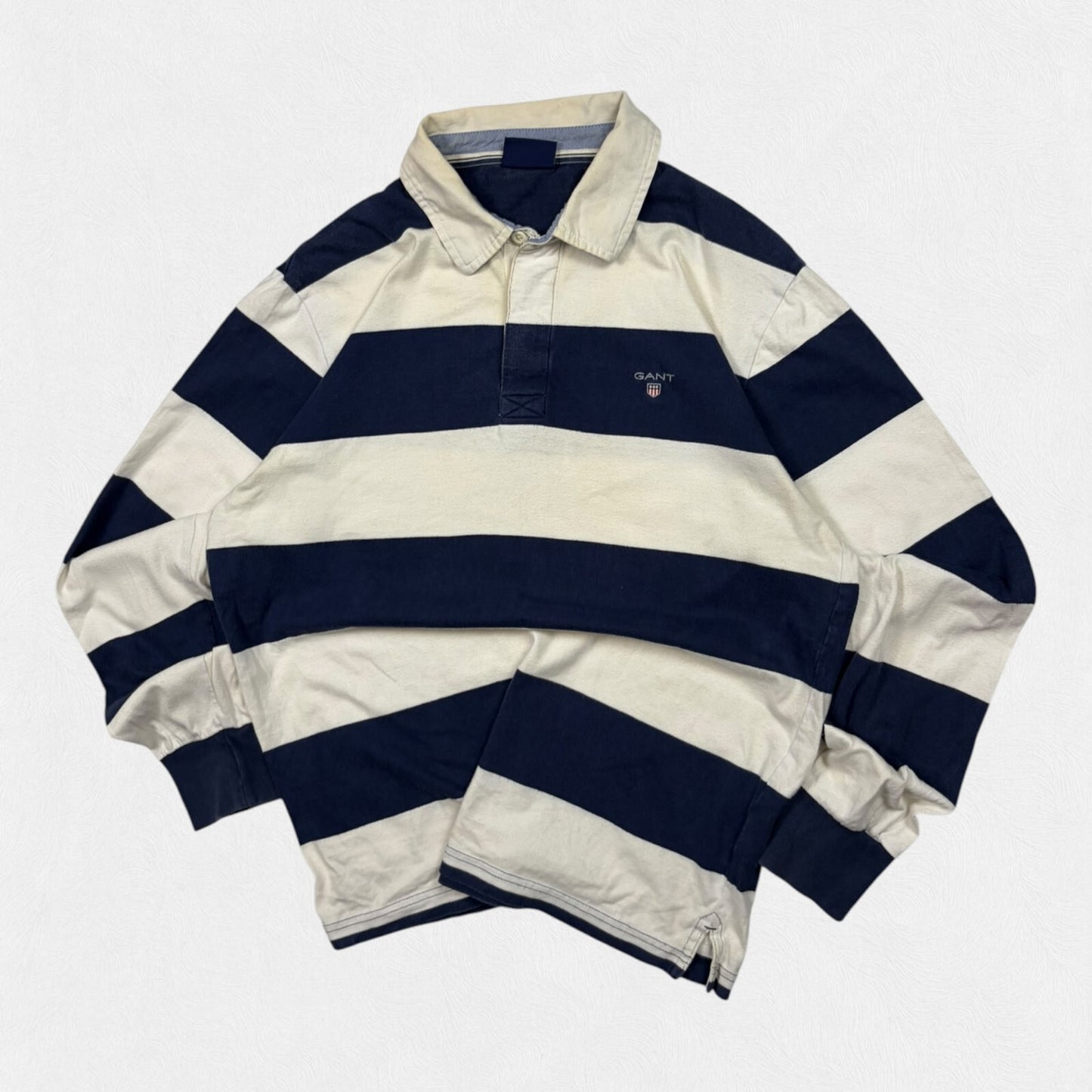 Gant striped rugby polo shirt (L)