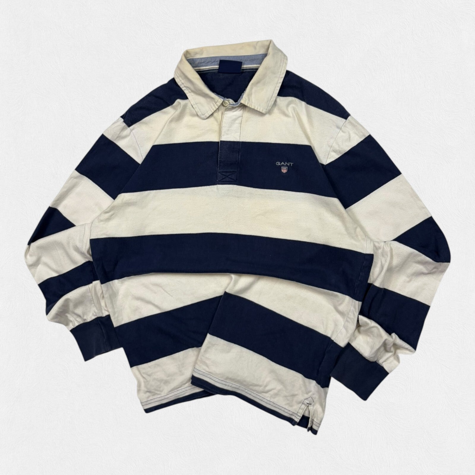 Gant striped rugby polo shirt (L)