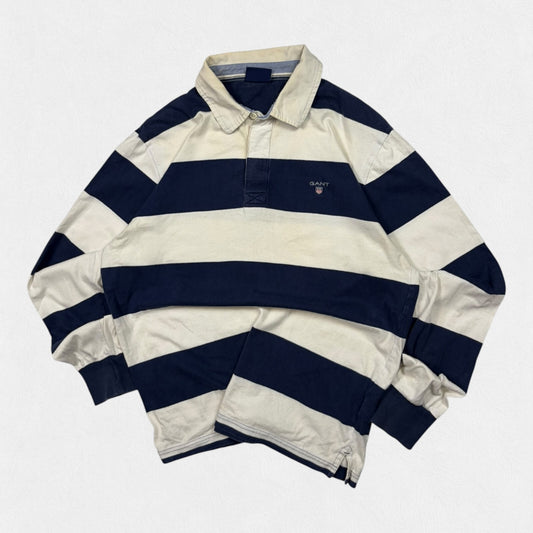 Gant striped rugby polo shirt (L)