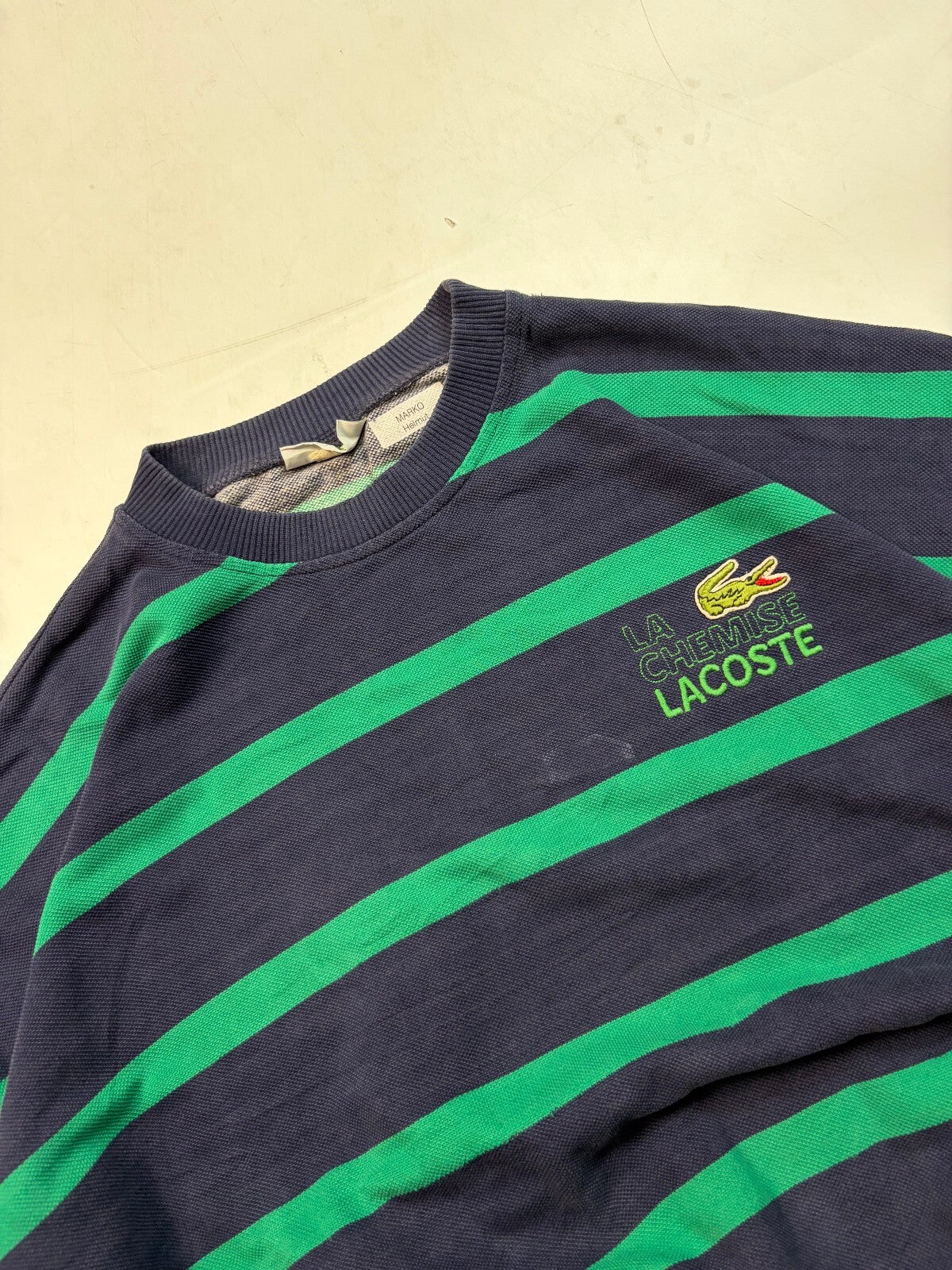 Vintage 80s Lacoste la chemise striped sweatshirt (L)