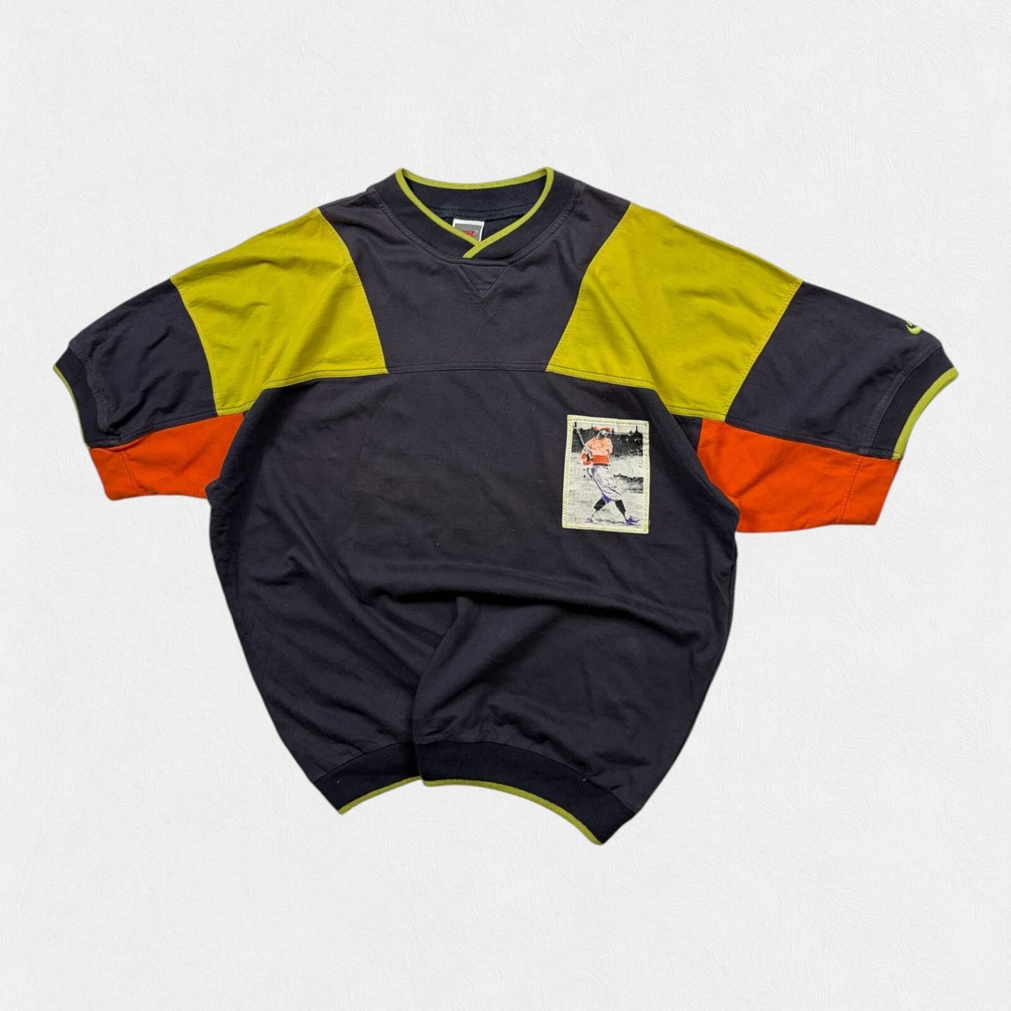 Vintage 80s Nike short sleeve colour block sweatshirt (XL)