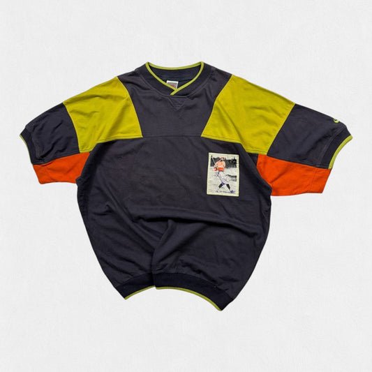 Vintage 80s Nike short sleeve colour block sweatshirt (XL)