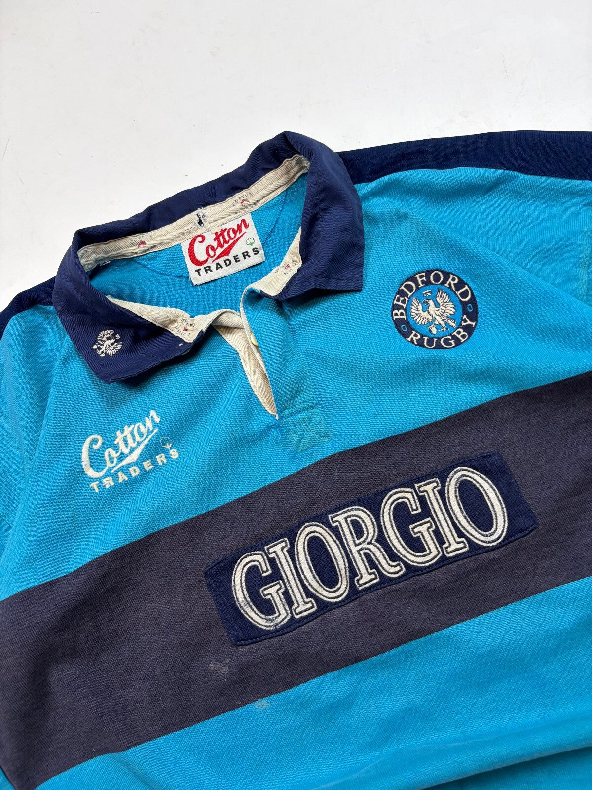Vintage Bedford Blues 1998/99 Match worn Cotton Traders rugby shirt (XL)