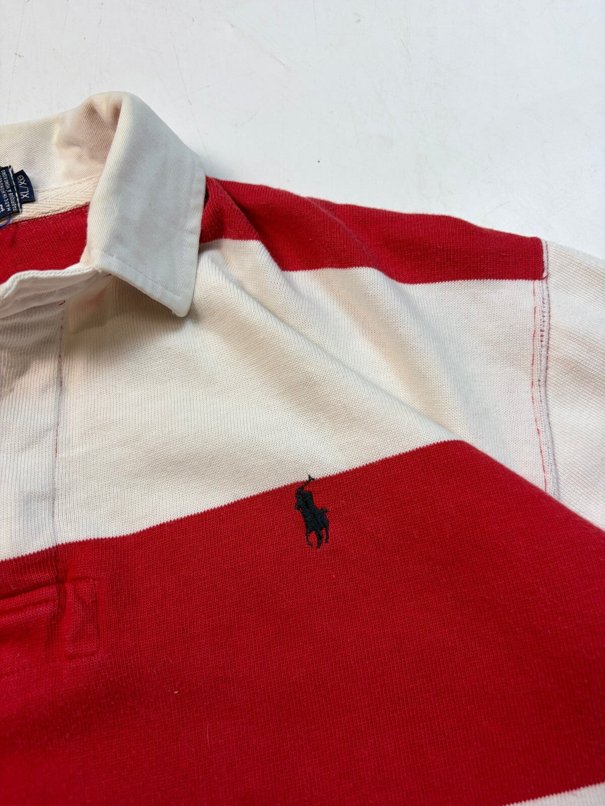 Vintage 90s Ralph Lauren striped rugby polo shirt (XL)