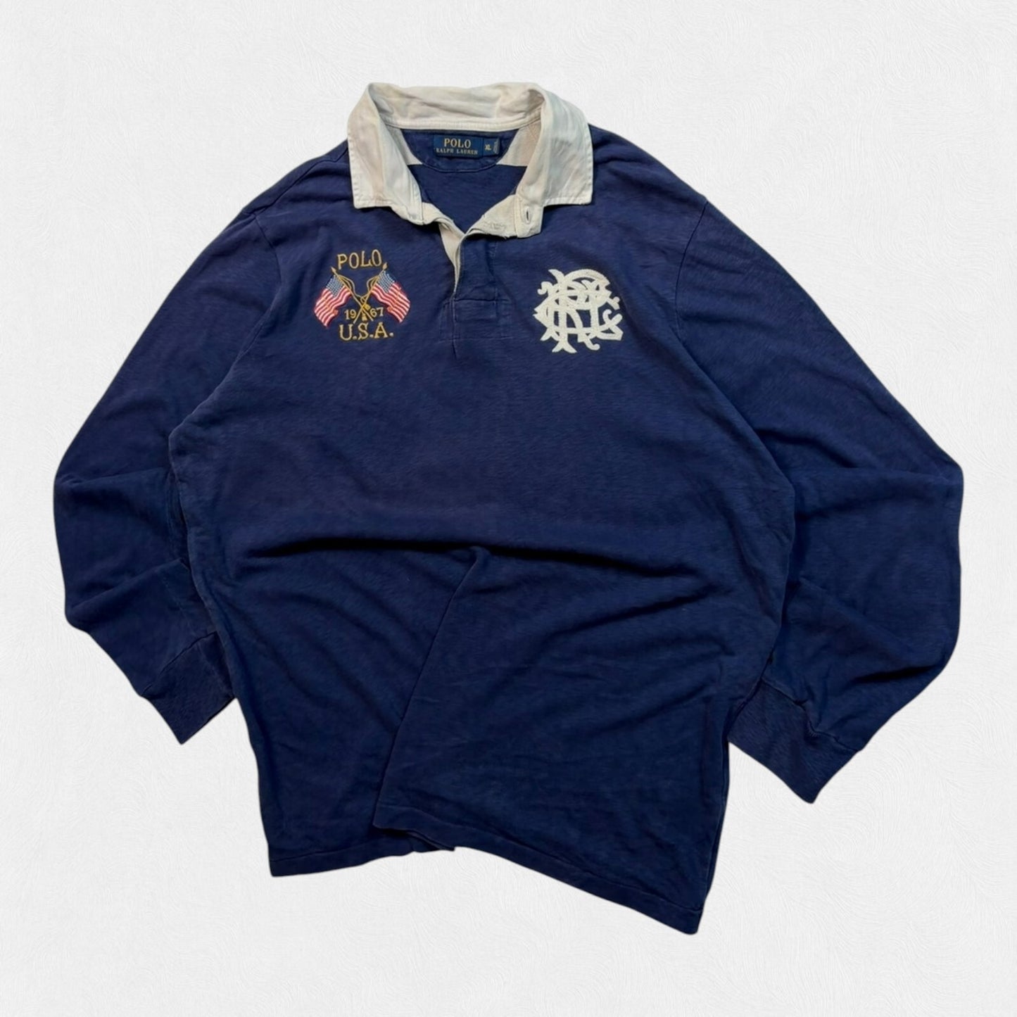 Ralph Lauren USA crest logo rugby polo shirt (XL)