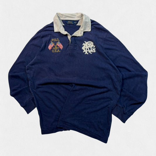 Ralph Lauren USA crest logo rugby polo shirt (XL)