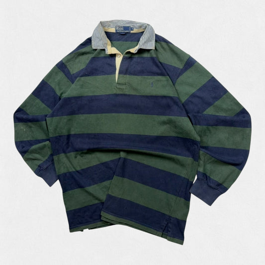 Vintage 90s Ralph Lauren striped rugby polo shirt (M)