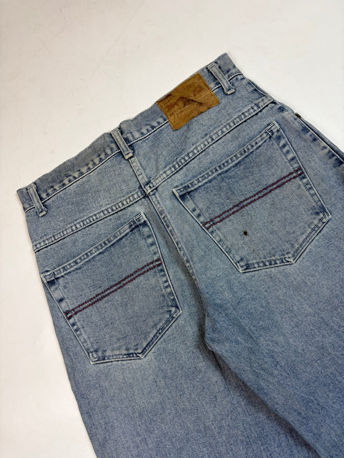 Stussy Big Ol red baggy denim jeans (W28)