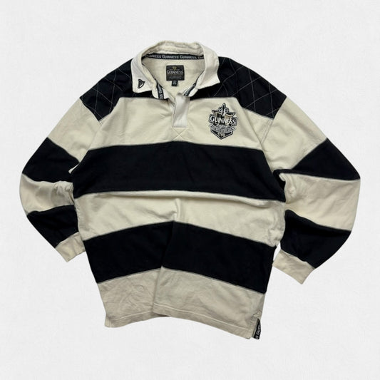 Vintage Guinness striped rugby polo shirt (L)